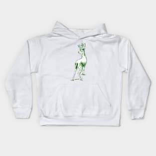 Curious Deer (green) Kids Hoodie